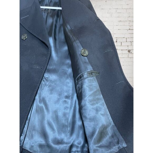 RARE Vintage kersey 100% wool US NAVY Military Peacoat Men’s 36 R Lined - Picture 4 of 9